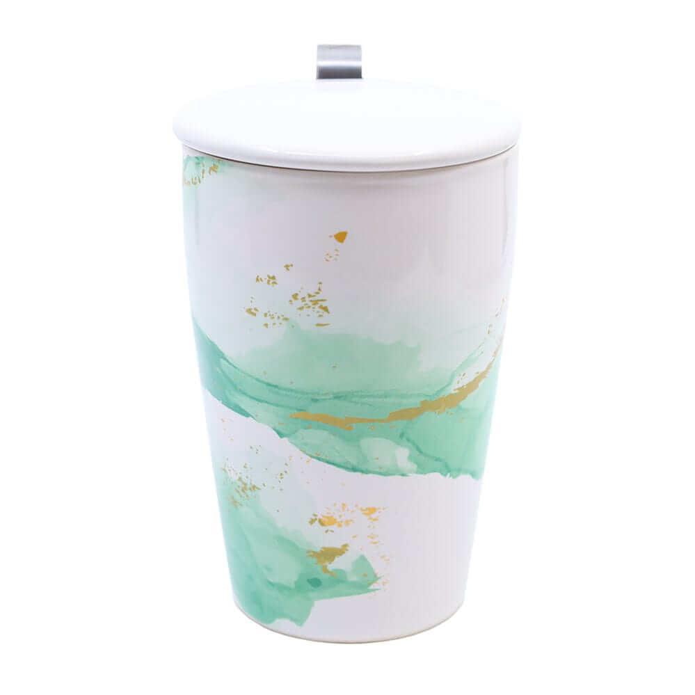 12oz Double Walled Porcelain Travel Cup W/ Infuser