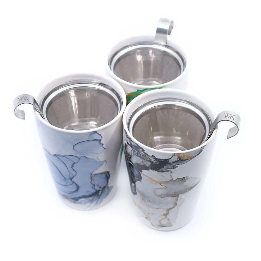 12oz Double Walled Porcelain Travel Cup W/ Infuser