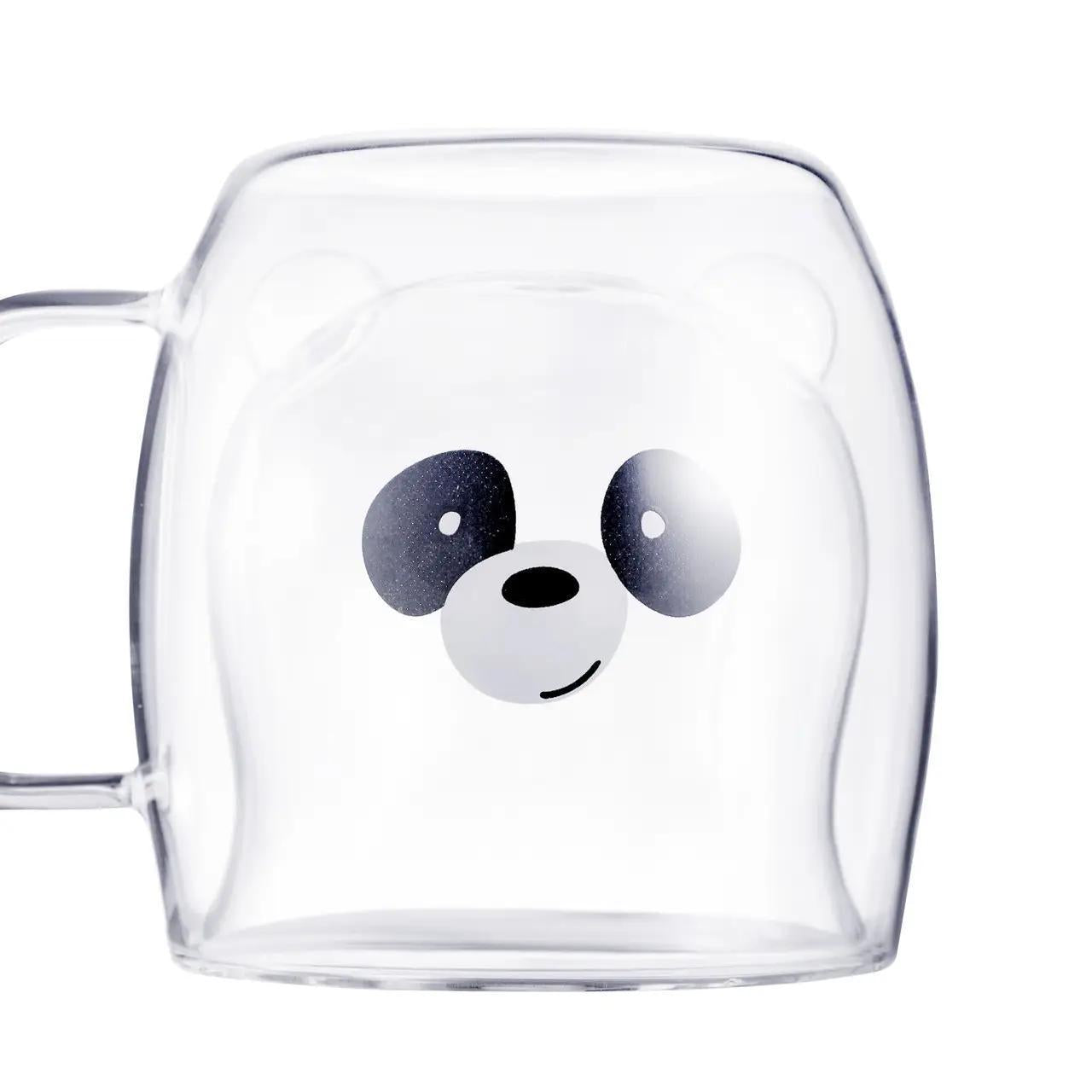 Double Walled Clear Panda Cup- 250ML