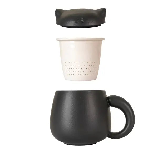 Cat Mugs with Infuser and Lid - 13 Fl.oz.
