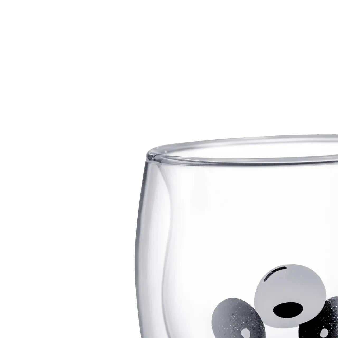 Double Walled Clear Panda Cup- 250ML