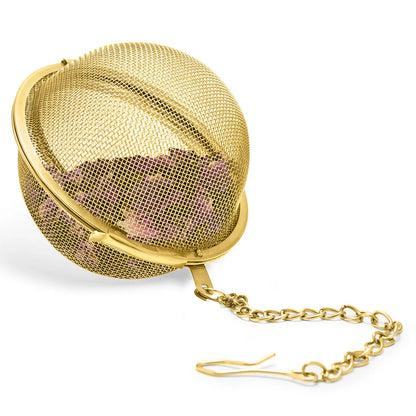 Gold-Plated Stainless Steel Tea Infuser - Mesh Ball