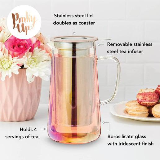 Annika™ Iridescent Glass Teapot w/ Infuser & Lid - 33oz