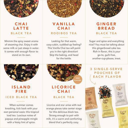 Chai Loose Leaf Tea Sampler Gift Set - 5-Flavor Assortment