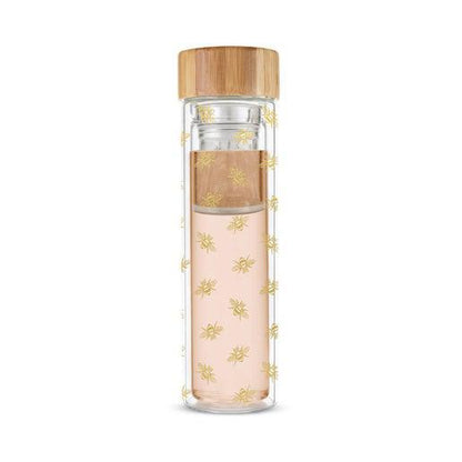 Blair™ Insulated Glass Travel Mug w/ Tea Infuser - Bee