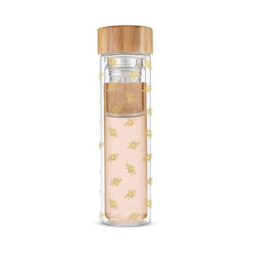 Blair™ Insulated Glass Travel Mug w/ Tea Infuser - Bee