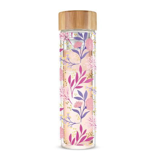 Blair™ Glass Travel Mug w/ Tea Infuser - Botanical Bliss