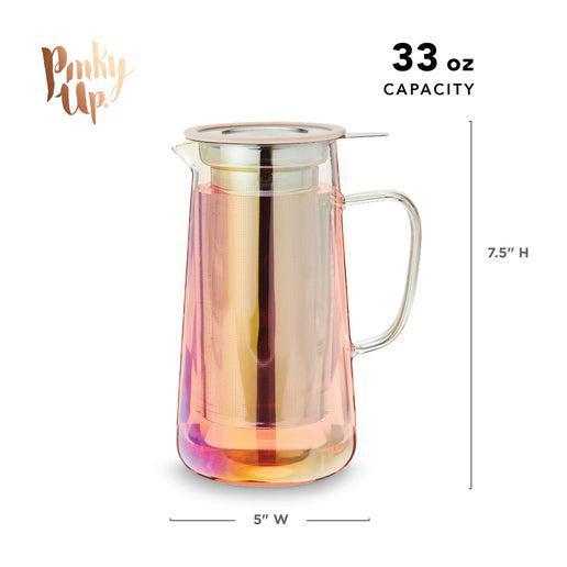 Annika™ Iridescent Glass Teapot w/ Infuser & Lid - 33oz