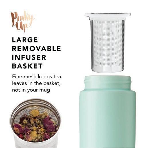 Tatyana™ Ceramic Travel Mug w/ Infuser - Turquoise