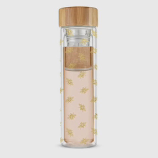 Insulated Glass Travel Tumbler w/ Tea Infuser